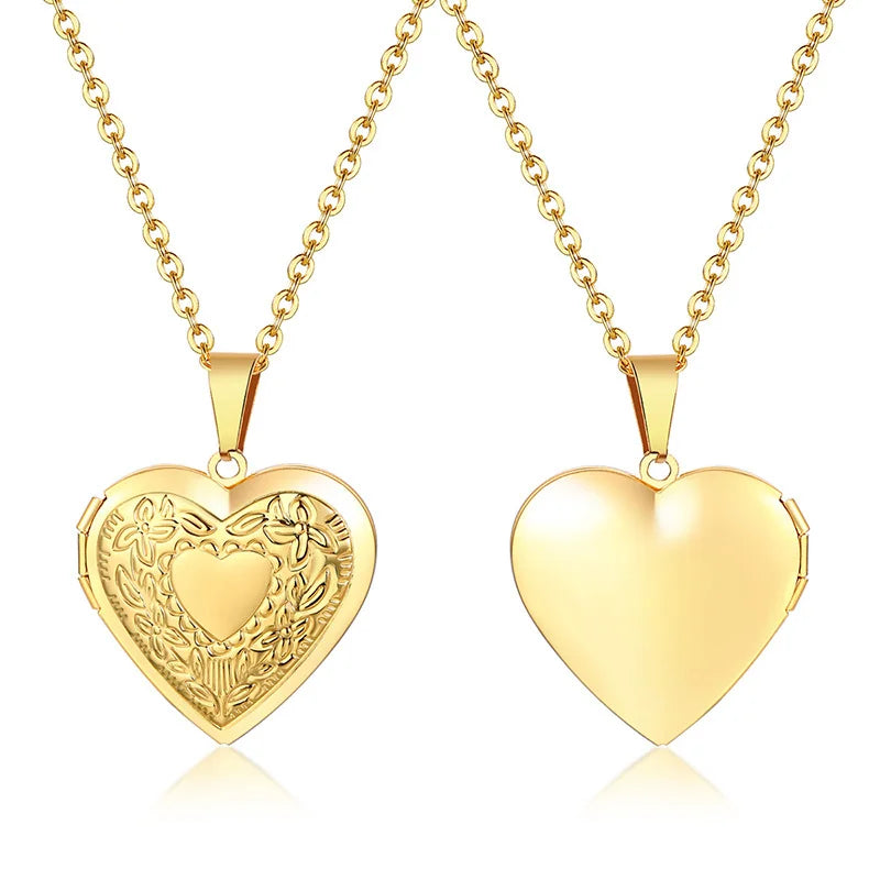 "Whispered Memories" Engraved Floral Locket Necklace