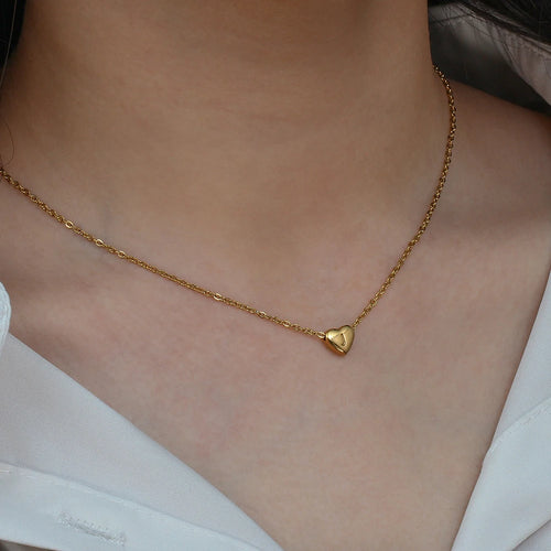 Mini Heart Initial Necklace Jewelry