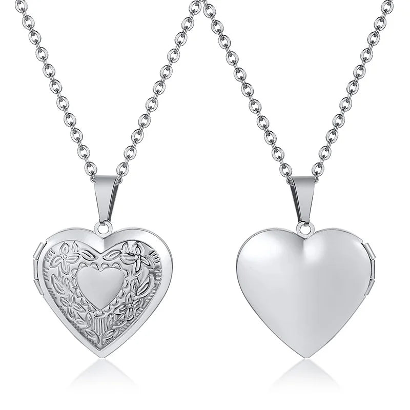 "Whispered Memories" Engraved Floral Locket Necklace